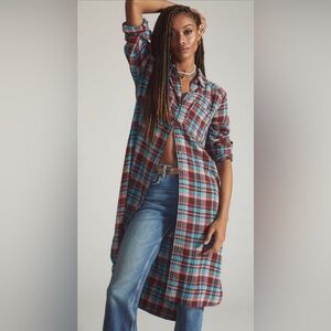 NWOT Pilcro Longline Plaid Buttondown by Anthropologie